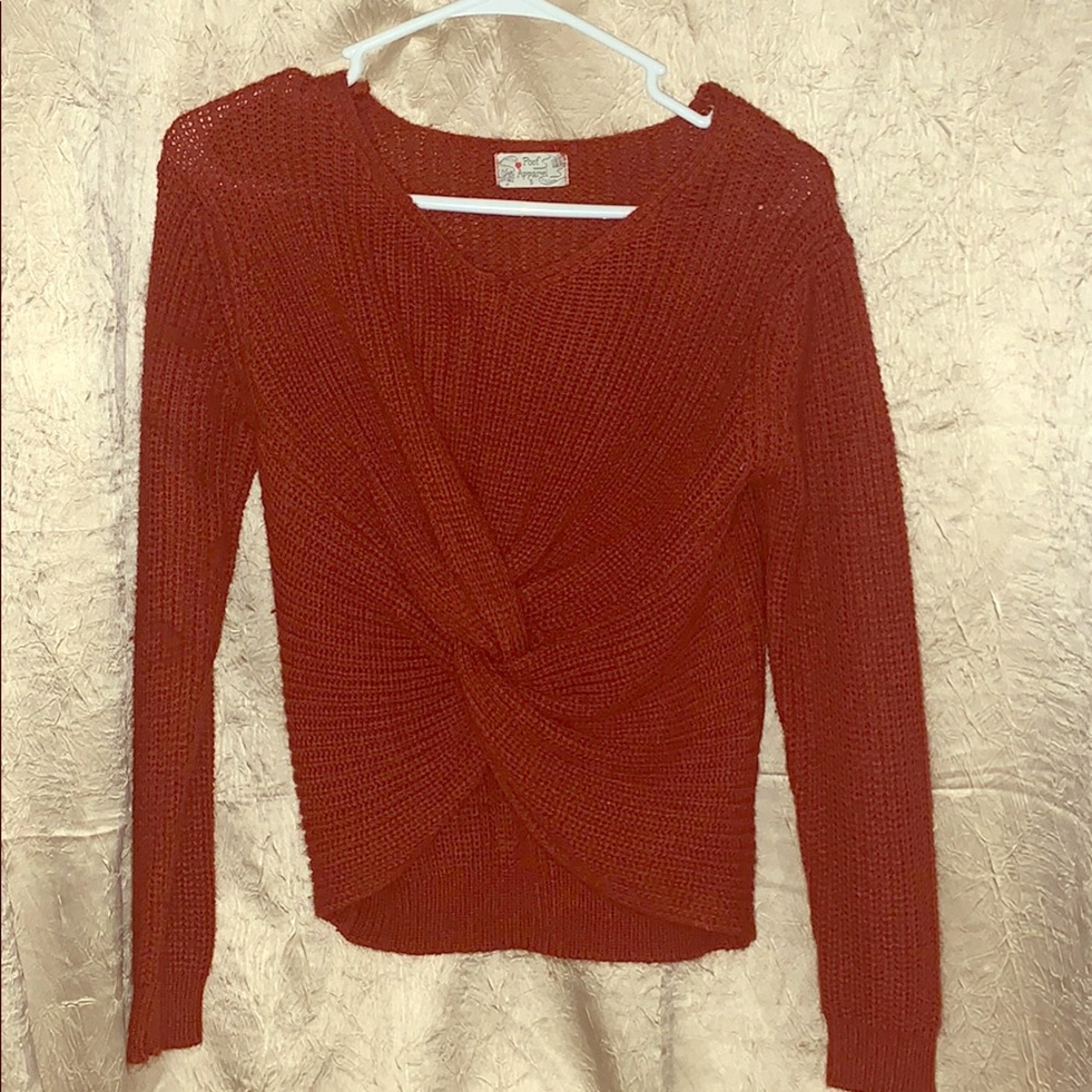 Poof Apparel - cropped sweater with tie